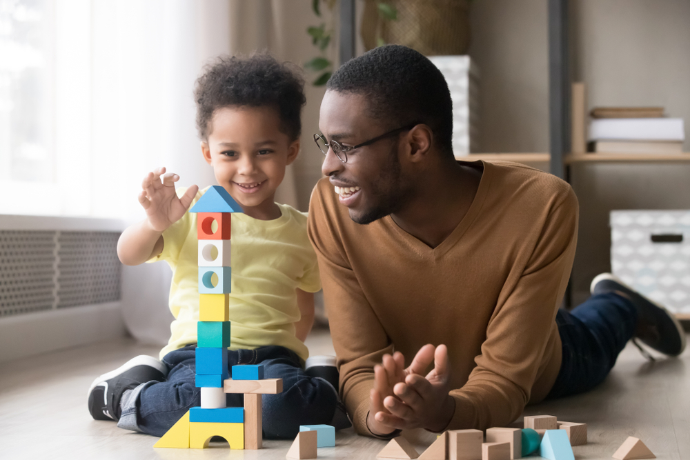 Happy,Cute,Little,Son,Playing,Game,With,Dad,Baby